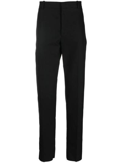 Alexander Mcqueen Pressed-crease Slim Tailored Trousers In Black