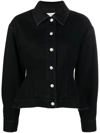 ALEXANDER MCQUEEN PEPLUM DENIM JACKET