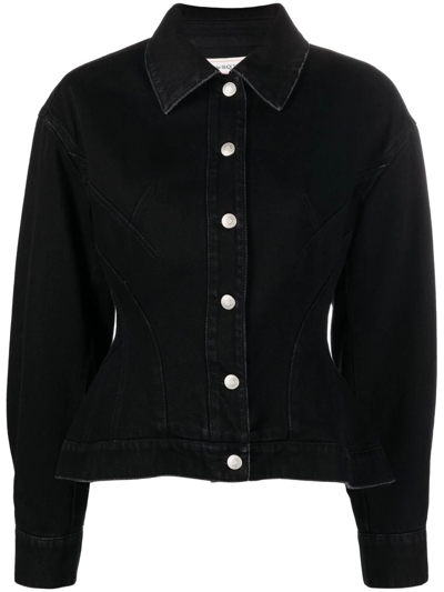 ALEXANDER MCQUEEN PEPLUM DENIM JACKET