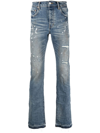 Purple Brand Paint-splatter Print Jeans In Blau