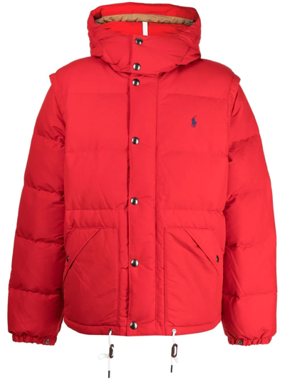 Polo Ralph Lauren Boulder Down-padded Hooded Jacket In Red | ModeSens