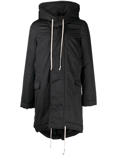 Rick Owens Drkshdw 拉链填充派克大衣 In Black