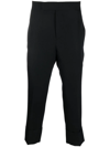 Sapio Cropped Wool Trousers In Schwarz