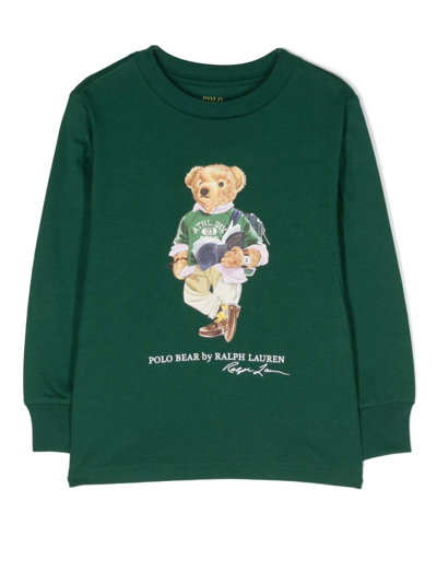 Ralph Lauren Polo Bear Long-sleeve T-shirt In Green