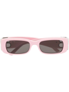 Balenciaga Dynasty Rectangle-frame Sunglasses In Pink