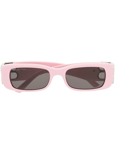 Balenciaga Dynasty Rectangle-frame Sunglasses In Pink