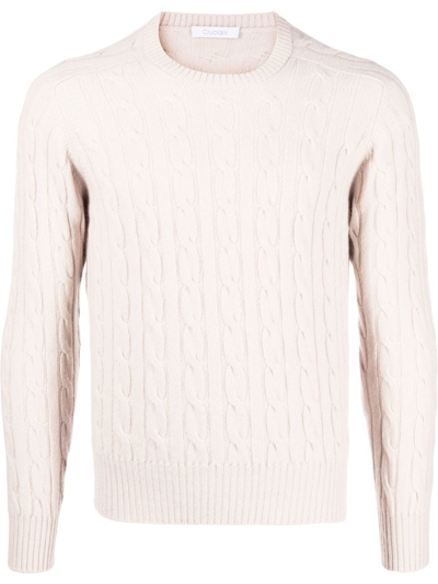 Cruciani Cable-knit Wool Jumper In Neutrals