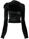 OTTOLINGER LONG-SLEEVE VELVET HOODIE