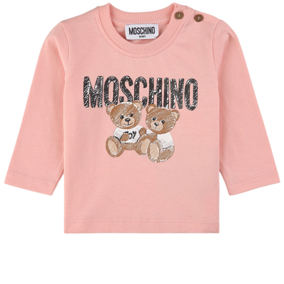 Moschino Kid-teen Branded Graphic T-shirt Sugar Rose In Pink