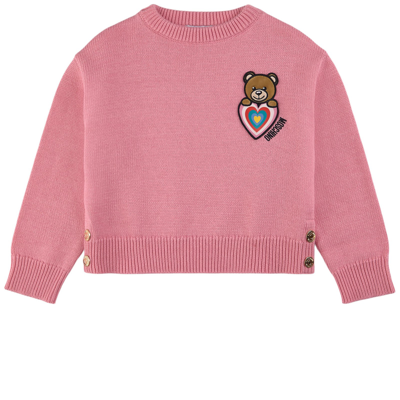 Moschino Kid-teen Kids' Branded Sweater Sweet Pink