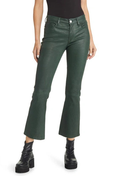 Frame Le Crop Mini Boot Leather Trousers In Pine