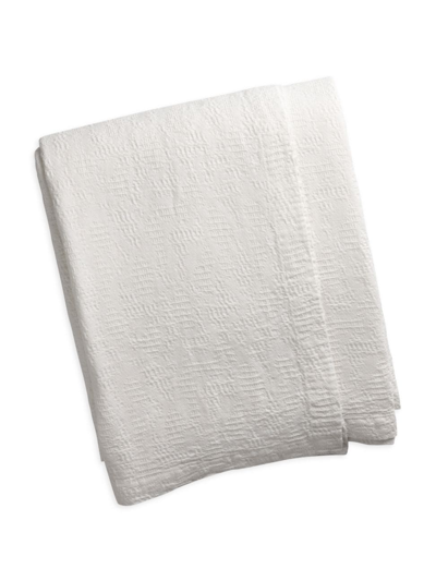 Lili Alessandra River Cotton-linen Queen Blanket In White