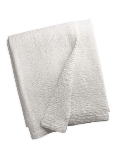 Lili Alessandra River Cotton-linen King Blanket In White