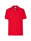 Burberry Men's Eddie Piqué Polo Shirt In Bright Red