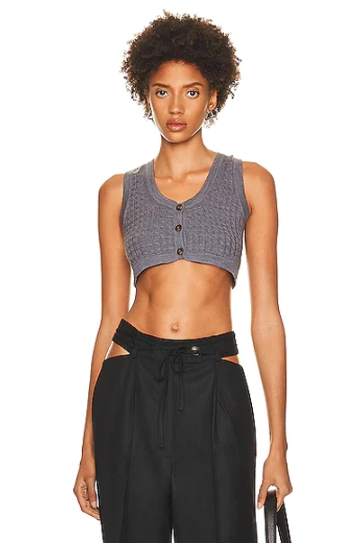 Loulou Studio Naga Cable Wool-cashmere Bra Top In Grey Melange