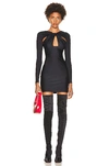 Coperni Black Cut Out Draped Minidress In Black