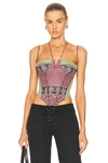 Miaou Aphex Corset In Pinot Paisley