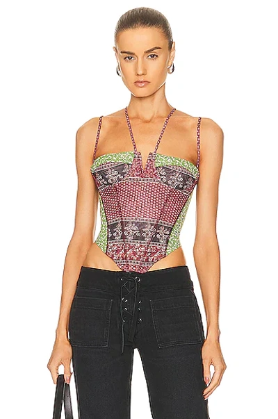 Miaou Aphex Corset In Pinot Paisley