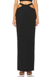 Monot Black Cut-out Maxi Skirt In Black