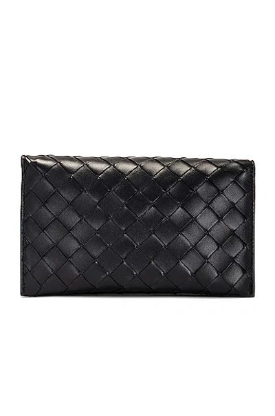 Bottega Veneta Intrecciato Leather Wallet-on-strap In Space & Gold