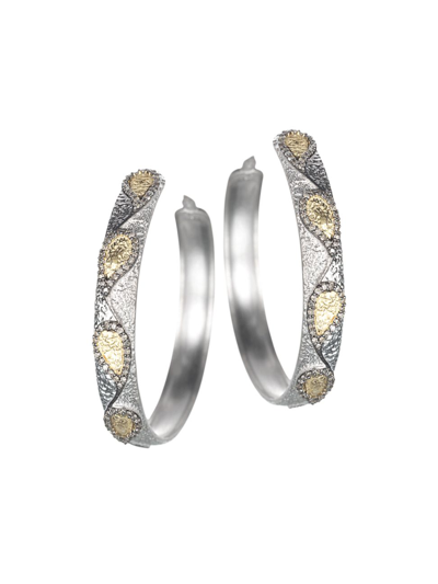 Coomi Silver Women's Vitality Sterling Silver, 20k Yellow Gold, & Diamond Hoop Earrings