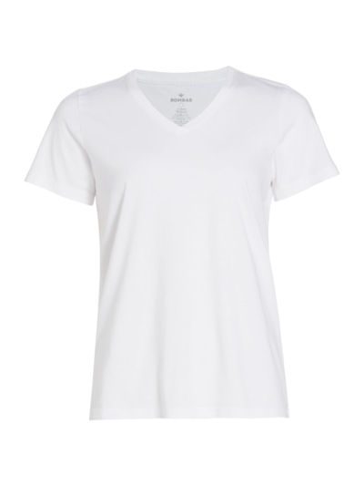 Bombas Cotton V-neck T-shirt In White