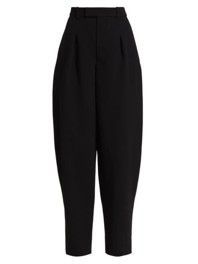 Wardrobe.nyc Pleated Virgin Wool Loose Fit Tailored Pants In Black