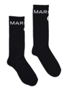 Mm6 Maison Margiela Kids' Ribbed Socks Branded With Numeric Logo In Black