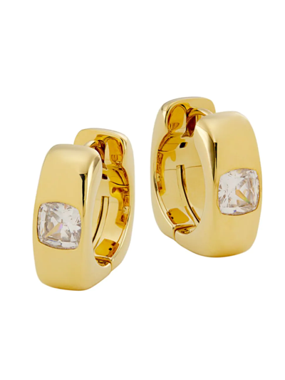 Adriana Orsini Women's Jolene 18k-gold-plated & Cubic Zirconia Square Huggie Hoop Earrings