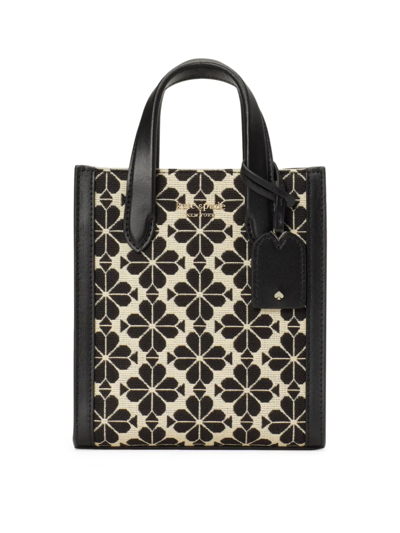 Kate Spade Logo Embossed Patterned Shopper Bag In Cream Multi