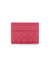 Bottega Veneta Intrecciato Leather Card Case In Cranberry