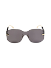 Fendi Women's Graphy Rectangular Mask Sunglasses In Black