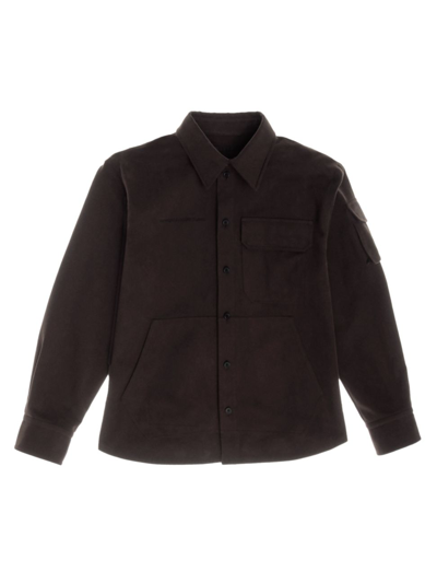 Helmut Lang Wool Twill Shirt In Fig