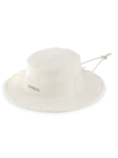 Jacquemus Men's Le Bob Artichaut Bucket Hat In Off White