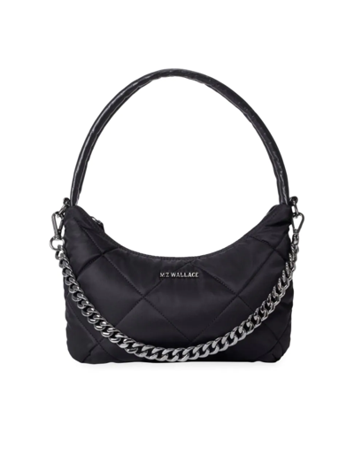 Mz Wallace Bowery Small Quilted Shoulder Bag In Black