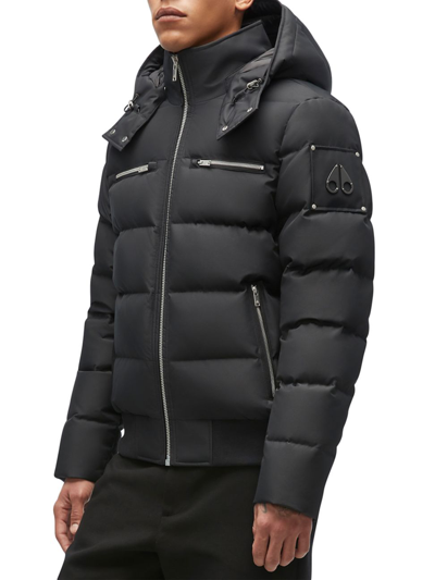 Moose Knuckles Cloud Quilted Boerum Bomber In Black