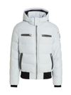 Moose Knuckles White Cloud Bomber Hooded Quilted Jacket In Nimbus Cloud