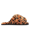 Sorel Go Mail Run Leopard Faux-fur Slippers In Brown