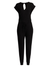 MONROW WOMEN'S DRAWSTRING WRAP JUMPSUIT