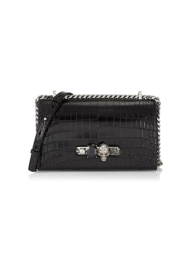 Alexander Mcqueen Women's Jewelled Satchel In Leather In Black