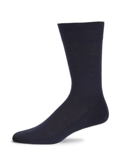 Marcoliani Mid-calf Cashmere Socks In Navy