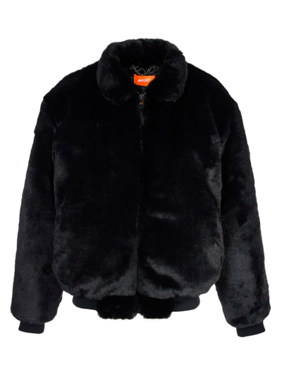 Bossi Faux Fur Blouson Jacket In Black