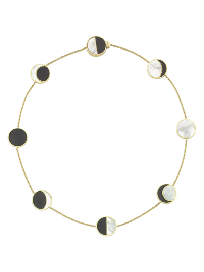 Danielle Marks Women's Eclipse 18k Yellow Gold, Onyx, & Mother-of-pearl Station Necklace In Black