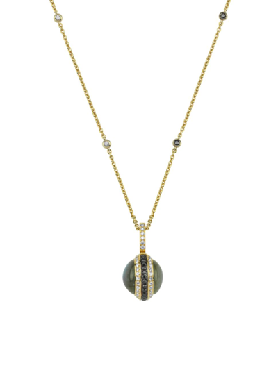 Danielle Marks Women's Saturn 18k Yellow Gold, Labradorite, & Diamond Pendant Necklace