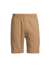 Lacoste Brushed Cotton Fleece Shorts In Beige