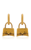 BALENCIAGA WOMEN'S HOURGLASS GOLD-TONE BRASS EARRINGS