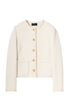 Nili Lotan Romy Braid-trimmed Tweed Jacket In Ivory