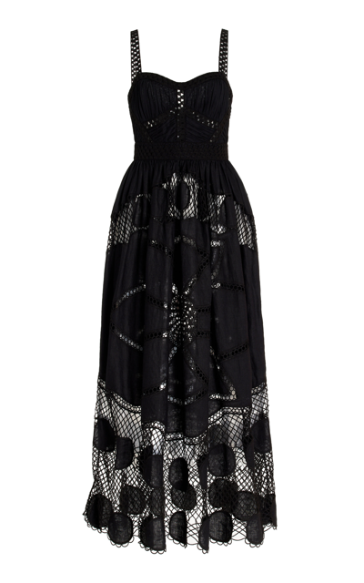 Ulla Johnson Women's Juno Moon Crochet Maxi Dress In Black,white