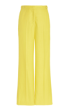 Gabriela Hearst Vesta Wool, Silk And Linen-blend Straight-leg Pants In Cadmium Yellow