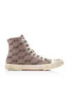 Balenciaga Paris Distressed Logo-embroidered Canvas High-top Sneakers In Neutral
